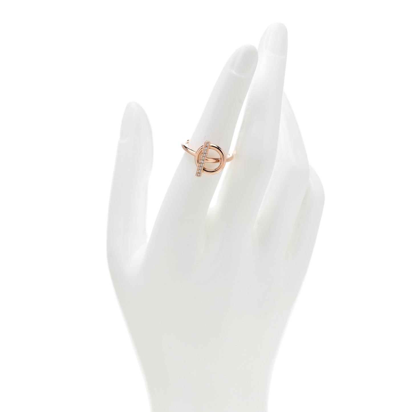 18K Rose Gold Diamond PM Echappee Ring 52 6