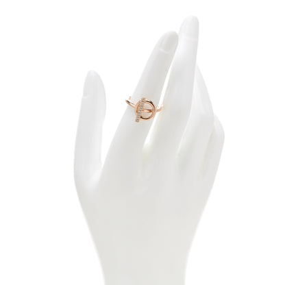 Hermes 18K Rose Gold Diamond PM Echappee Ring 52 6 2 of 5