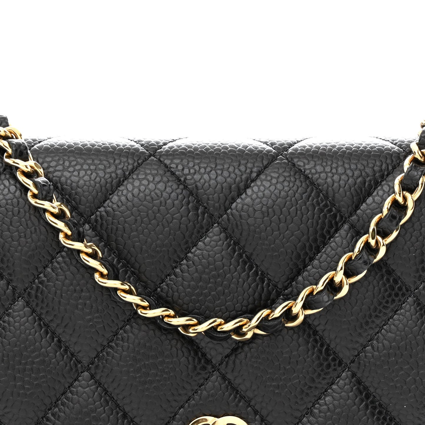 Caviar Quilted Wallet On Chain WOC Black