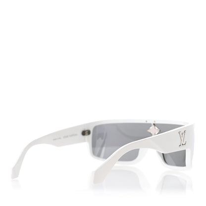 Louis Vuitton Acetate Crystal Cyclone Sport Mask Sunglasses Z1742U Ash Silver 4 of 9
