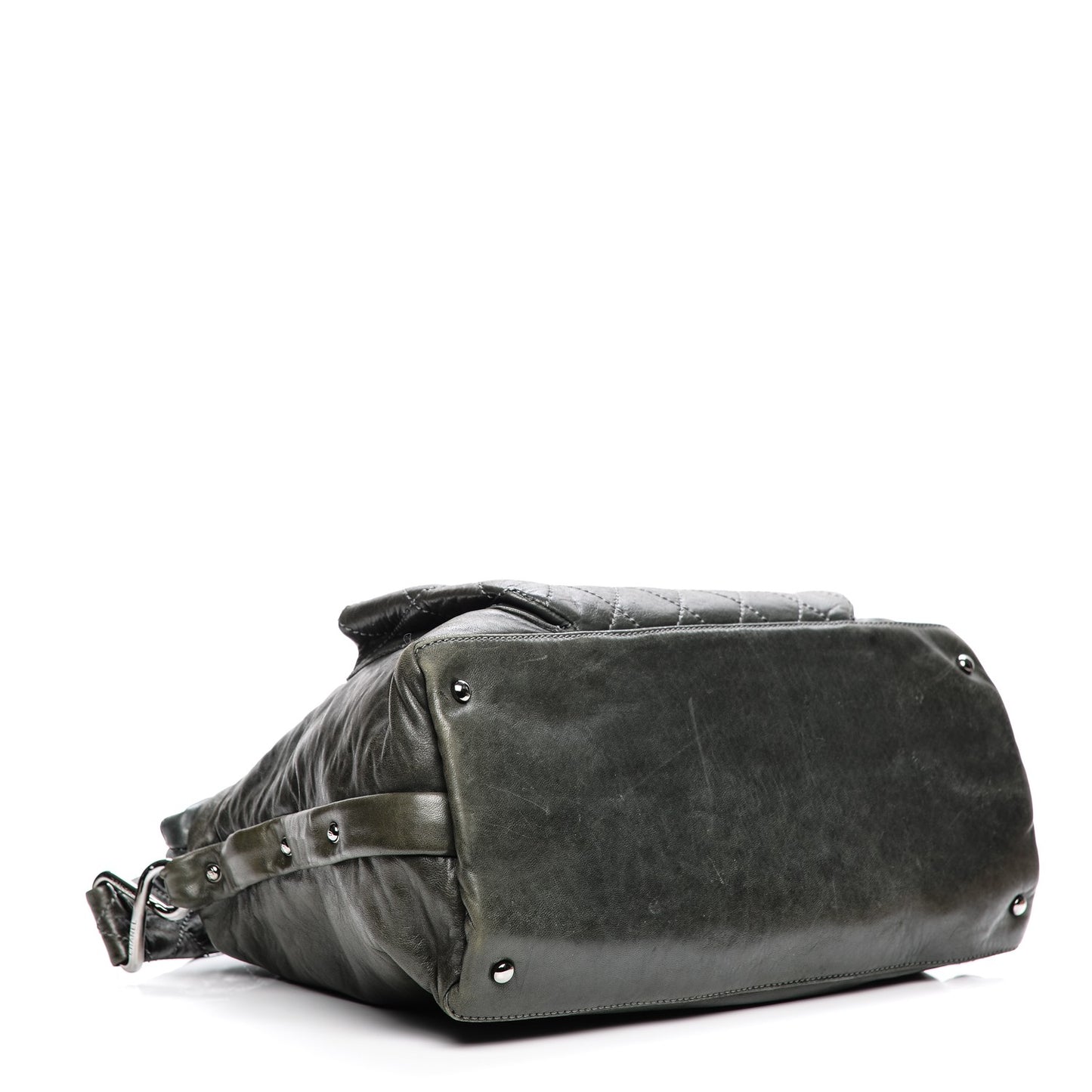 Lambskin Stitched 8 Knots Hobo Dark Grey