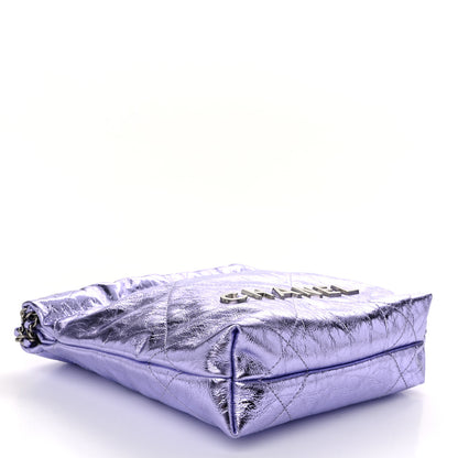 Chanel Metallic Calfskin Quilted Mini Chanel 22 Lilac 4 of 10