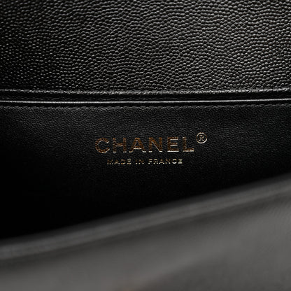 Chanel Caviar Chevron Quilted Medium Boy Flap Black 6 of 11