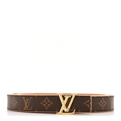 Louis Vuitton Calfskin Monogram 20mm LV Iconic Reversible Belt 85 34 Arizona Beige 1 of 7