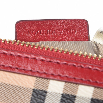 Burberry Haymarket Check Small Peyton Crossbody Clutch Bag Military Red 9 of 9