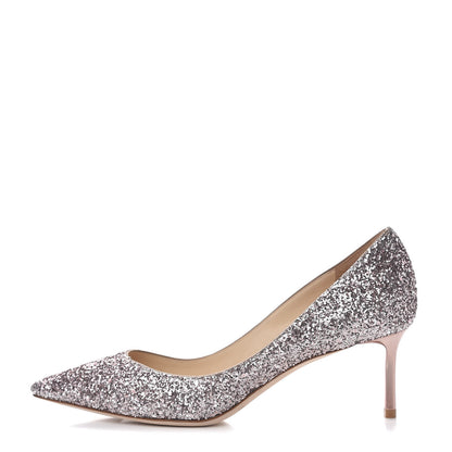 Jimmy Choo Glitter Pointy Toe Romy 60 Pumps 38.5 Tea Rose 1 of 10
