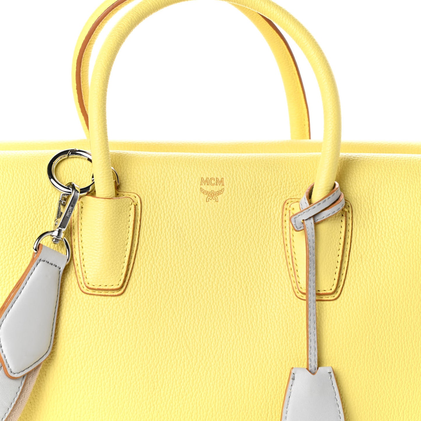 Grained Calfskin Medium Milla Tote Custard Yellow