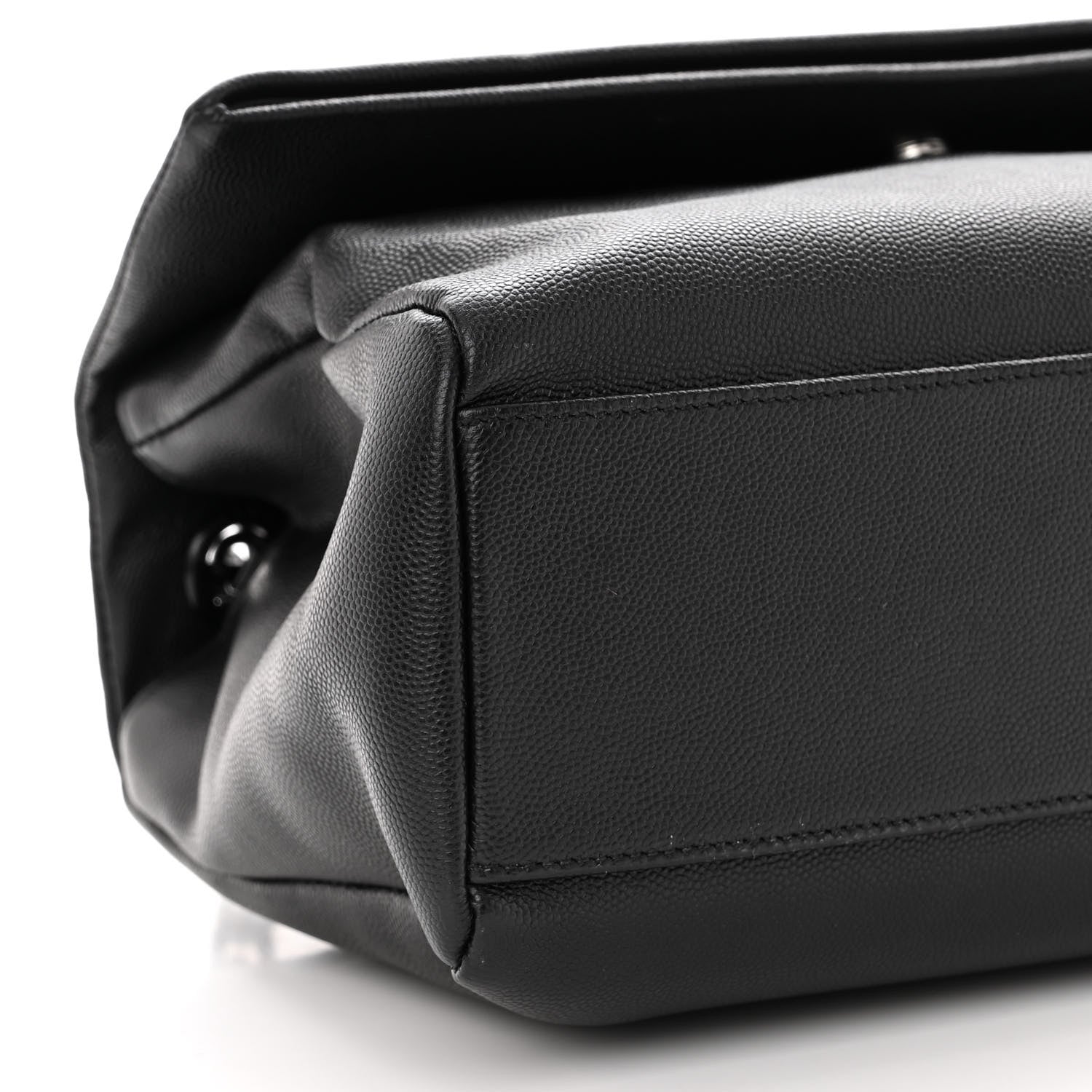 Saint Laurent Grain De Poudre Medium West Hollywood Monogram Fold-Over Black 8 of 9