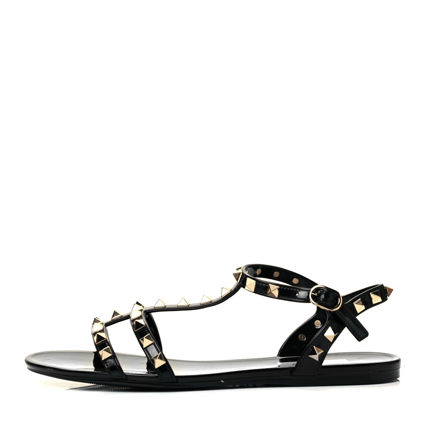 PVC Jelly Rockstud Caged Sandals 38 Black