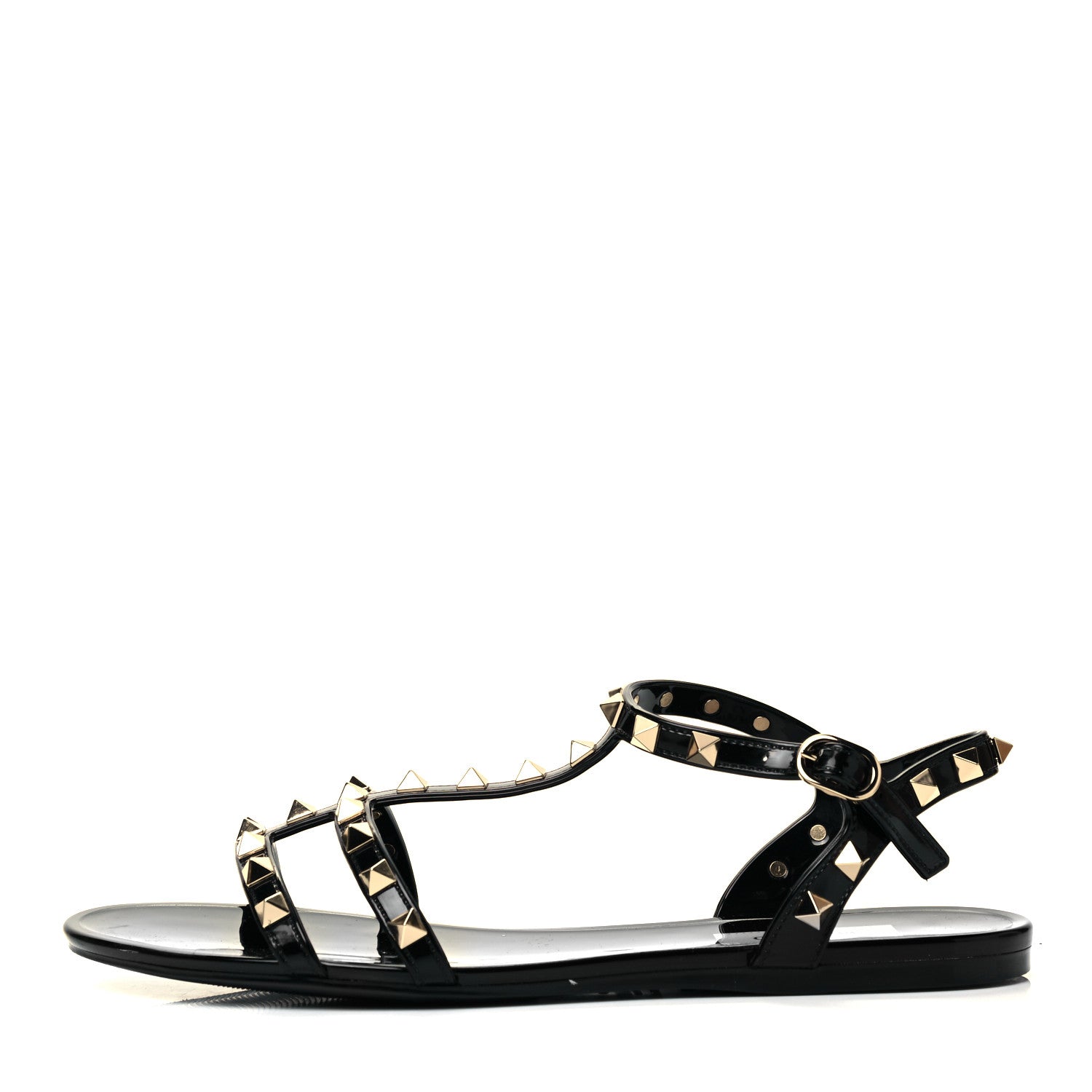 Valentino Garavani PVC Jelly Rockstud Caged Sandals 38 Black 1 of 7
