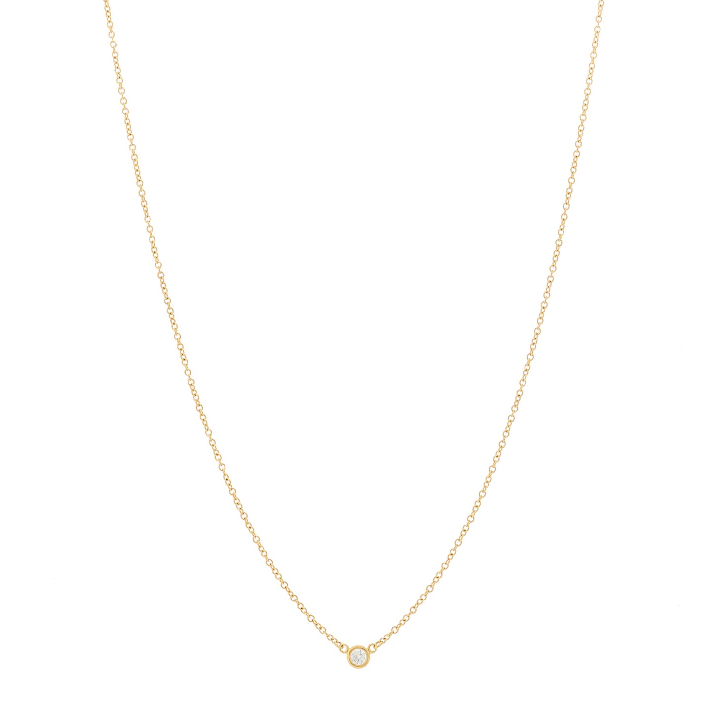18K Yellow Gold Diamond .05ct Elsa Peretti Diamonds by the Yard Pendant Necklace