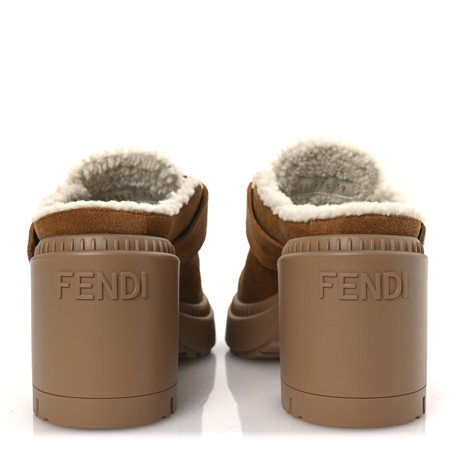 Suede Shearling Clogs 39 Caramel Latte