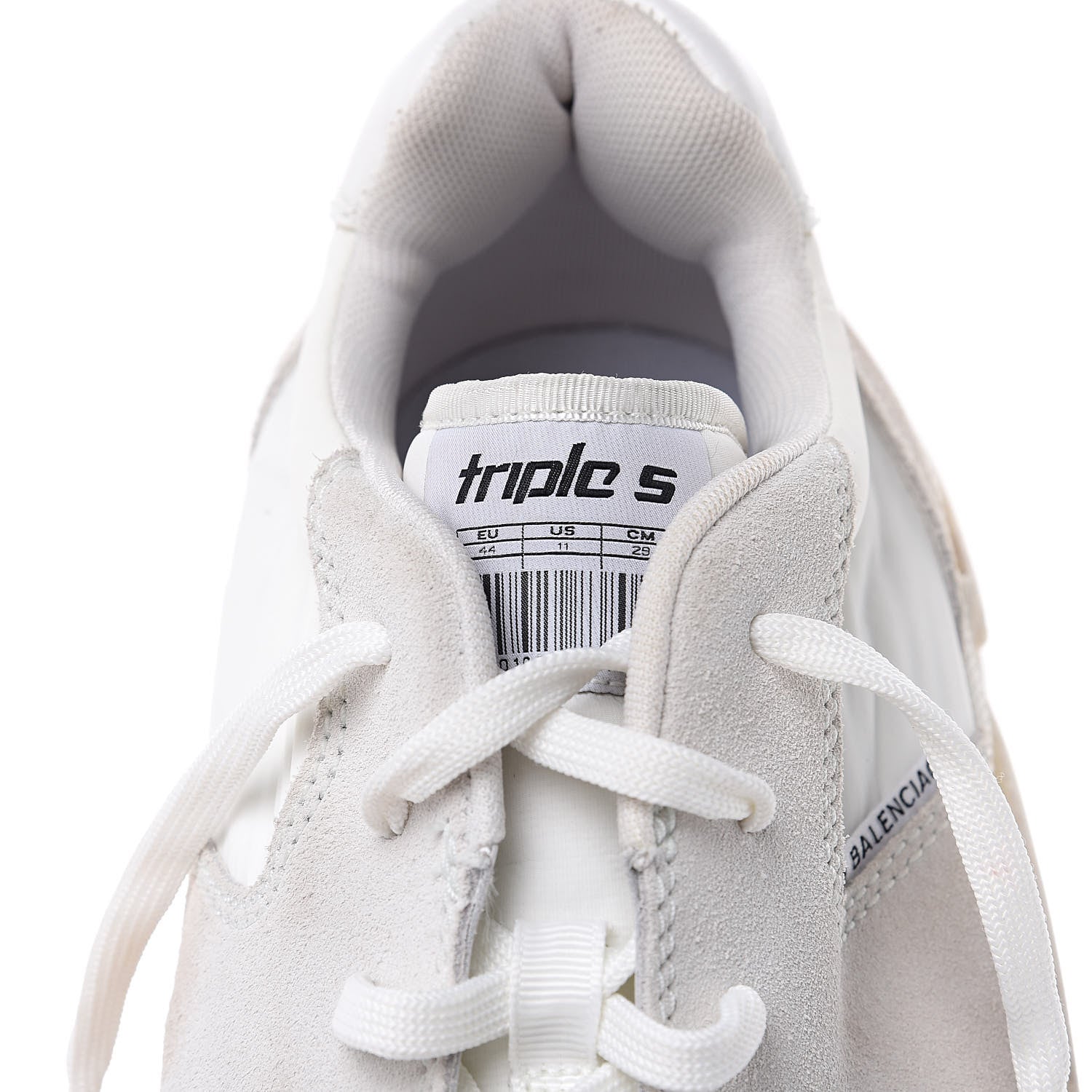 Balenciaga Nylon Suede Mens Triple S Sneakers 44 White 497313 - Main Image