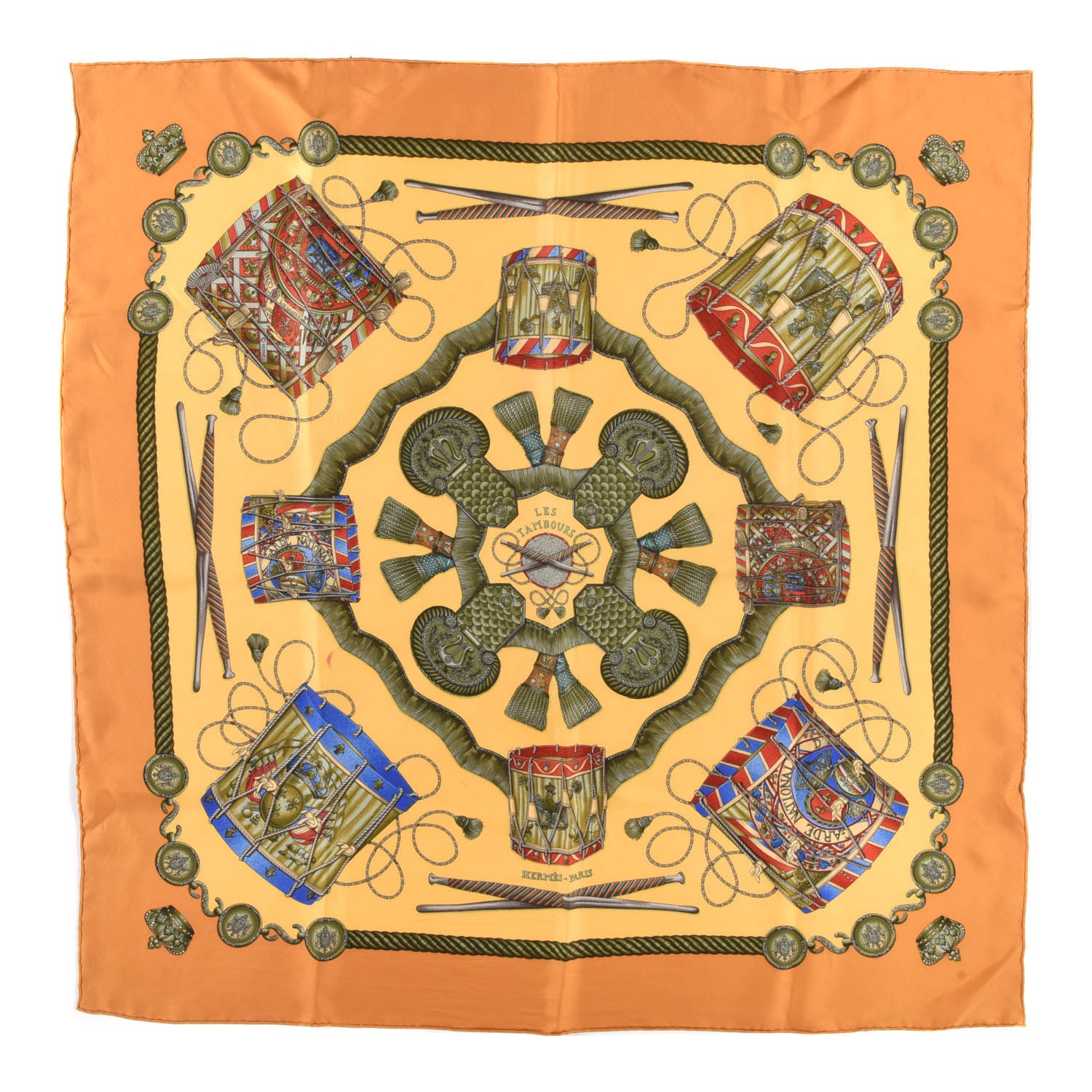 Hermes Silk Les Tambours Scarf 90 1 of 6