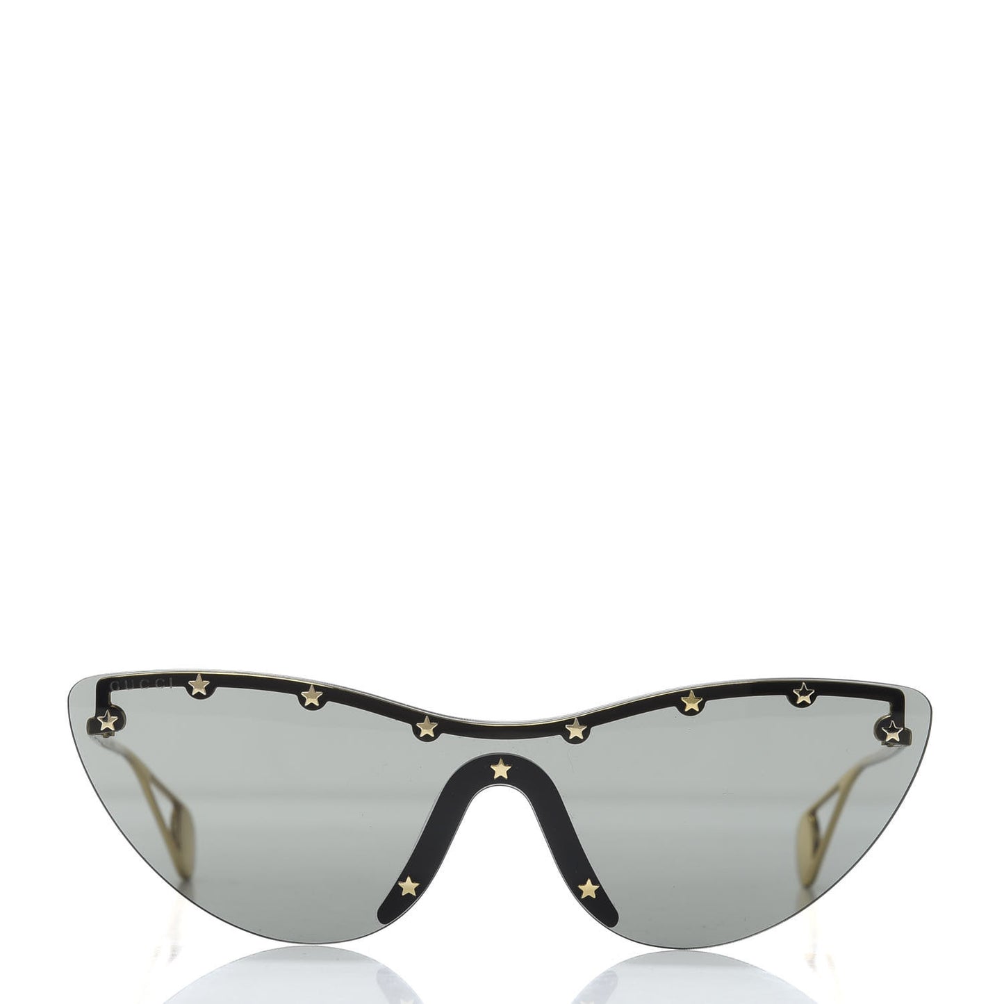 Rimless Star Studded 90mm Cat Eye GG0666S Sunglasses Black Gold