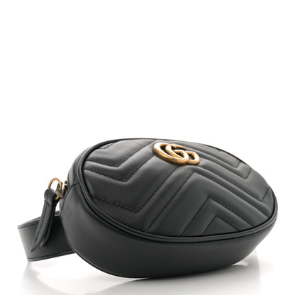 Gucci Calfskin Matelasse GG Marmont Belt Bag 85 34 Black 4 of 10