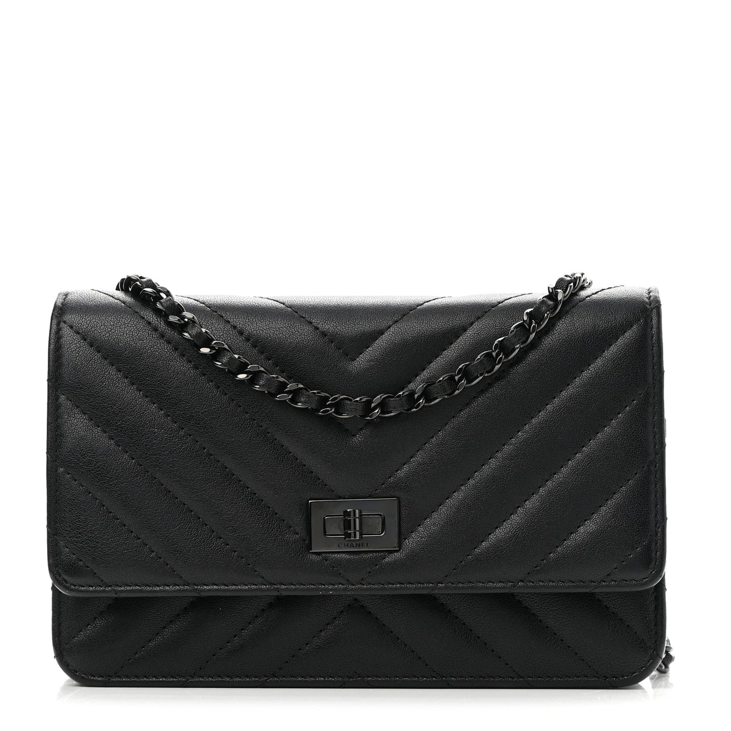 Sheepskin Chevron Reissue Wallet On Chain WOC So Black