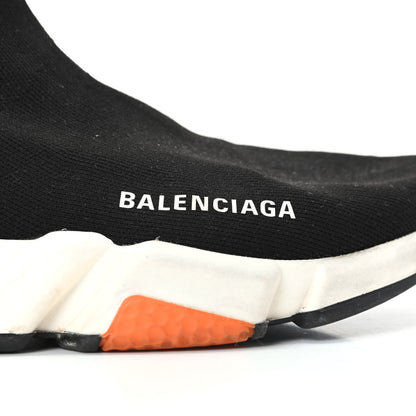 Balenciaga Neoprene Knit Womens Speed Sneakers 38 Black Orange 6 of 9