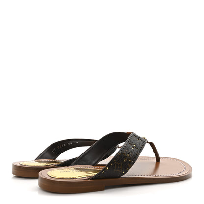 Louis Vuitton Monogram Sunny Flat Thong Sandals 38 Brown 5 of 9