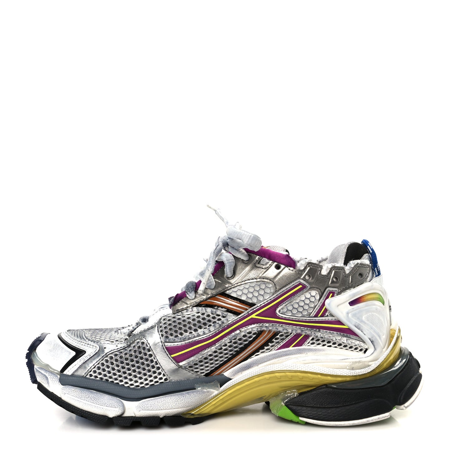 Mesh Rubber Distressed Mens Runner Sneakers 42 Multicolor