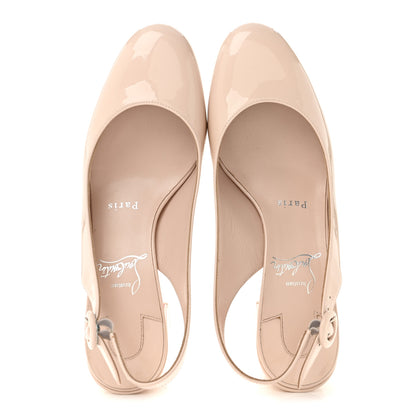 Christian Louboutin Patent So Jane Sling 55 Pump 36.5 Leche 2 of 8