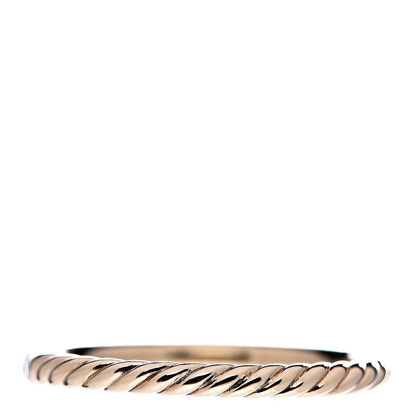 18K Yellow Gold Diamond 2mm Cable Collectibles Band Ring 54 7