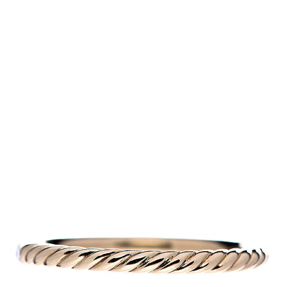 David Yurman 18K Yellow Gold Diamond 2mm Cable Collectibles Band Ring 54 7 4 of 5