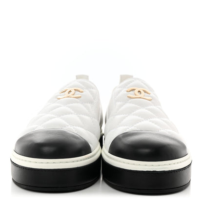 Chanel Lambskin Quilted Womens CC Stroll Sneakers 40.5 White 2 of 9