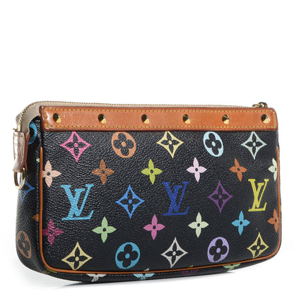 Louis Vuitton Monogram Multicolor Pochette Accessories Black 3 of 7