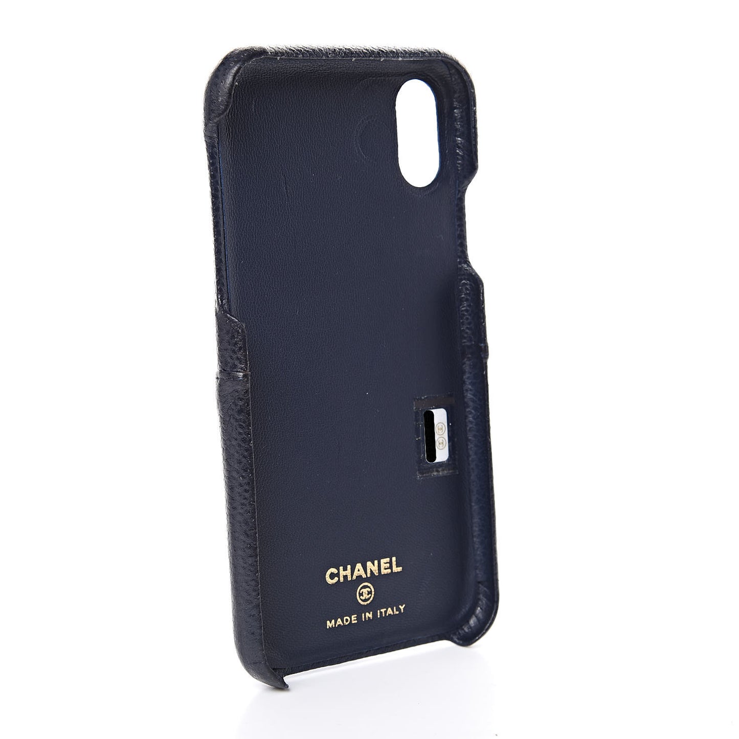 Caviar Quilted iPhone X Coco Tech Case Navy