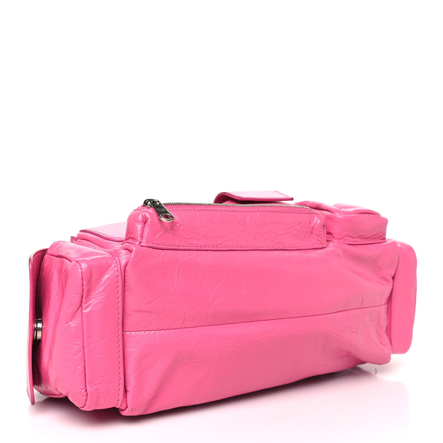 Balenciaga Agneau Arena Superbusy XS Sling Zip Shoulder Bag Hot Pink 4 of 11