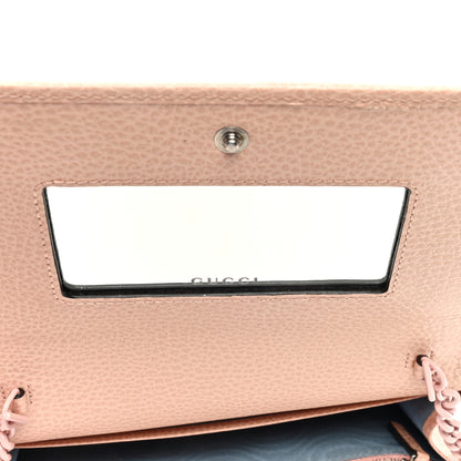 Gucci Dollar Calfskin Enamel Monochrome Mini GG Marmont Chain Wallet Perfect Pink 6 of 9