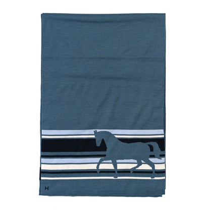 Hermes Cashmere Silk Tempete Stole Marine Ciel 2 of 3
