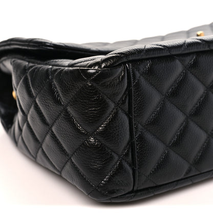 Chanel Grained Calfskin Quilted XXL Travel Flap Bag Black 8 of 10