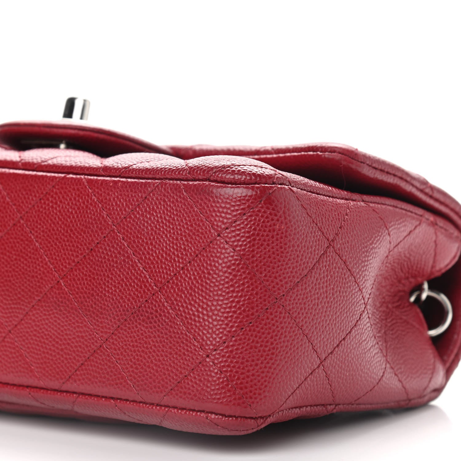 Chanel Caviar Quilted Mini Rectangular Flap Dark Red 12 of 12