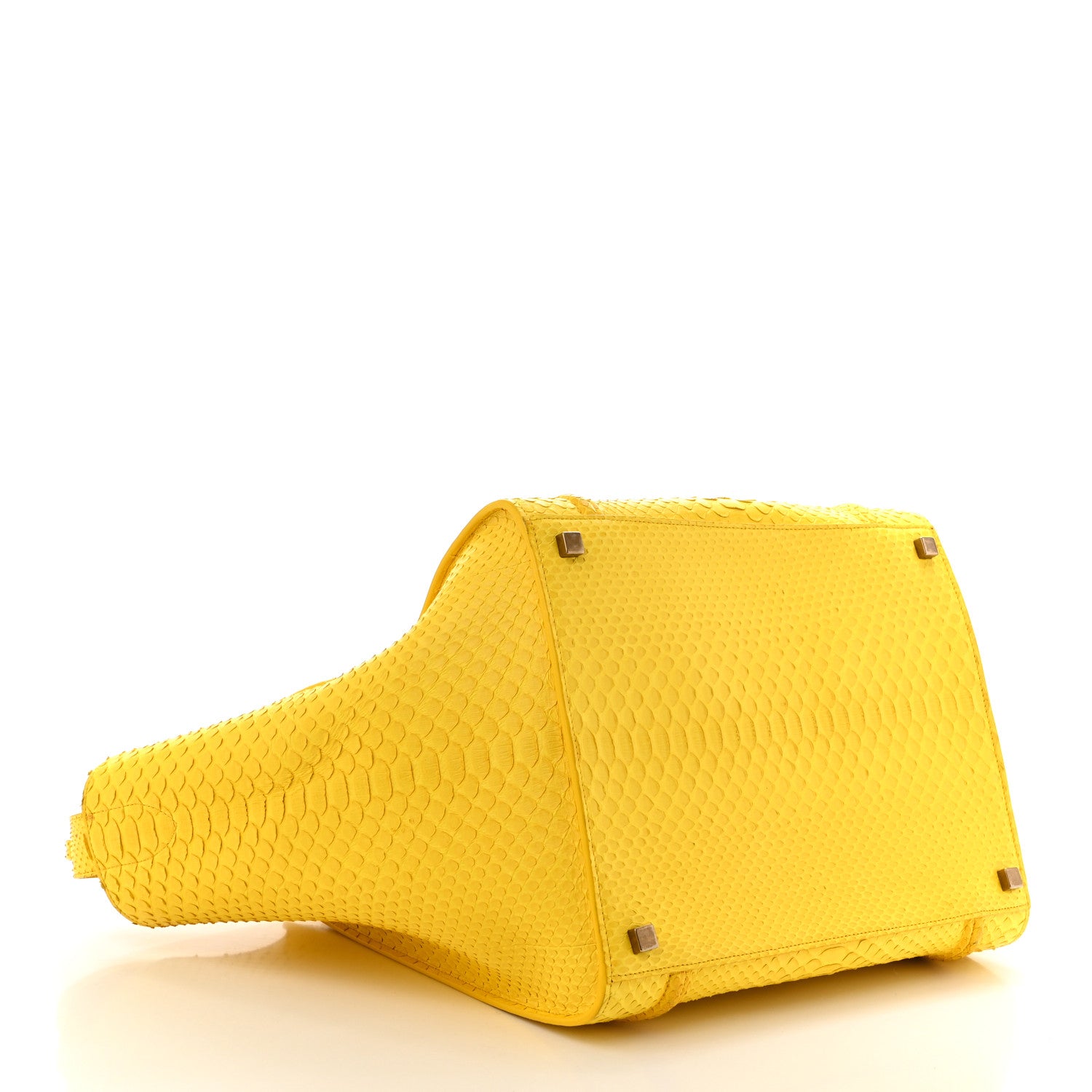 Celine Snakeskin Medium Phantom Luggage Yellow 4 of 10