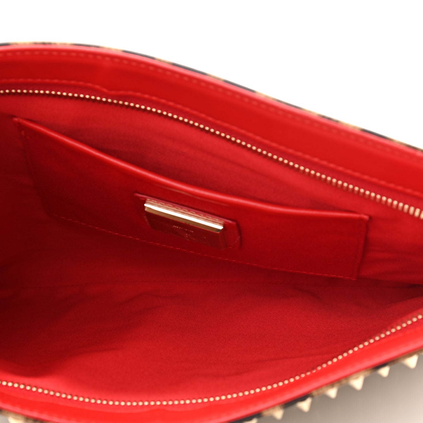 Patent Leopard Print Loubiposh Spiked Crossbody Clutch