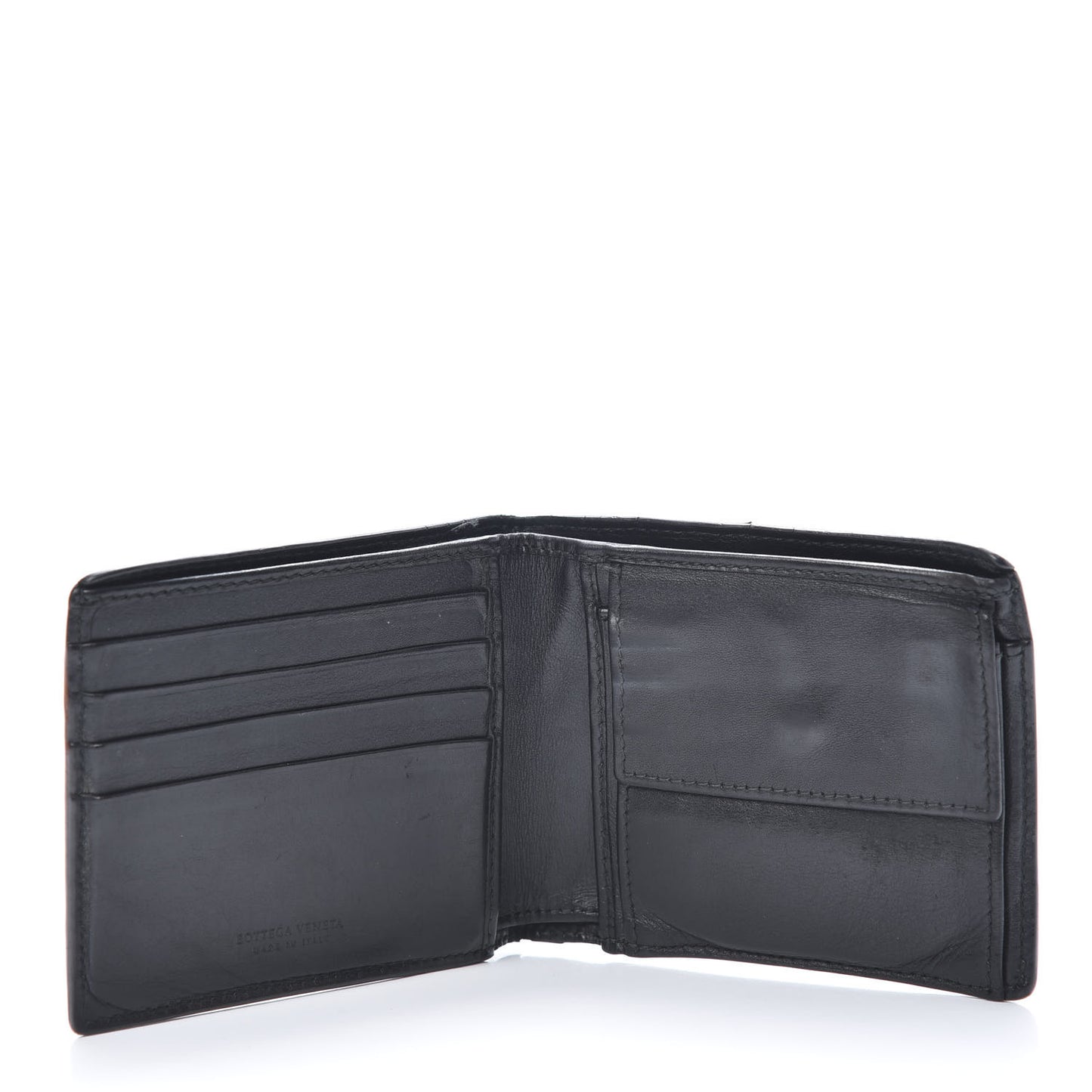 Nappa Intrecciato Bi-Fold Wallet Black