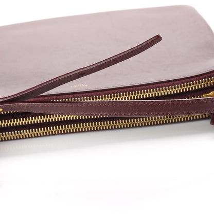 Celine Lambskin Large Trio Crossbody Bag Burgundy 15 of 16