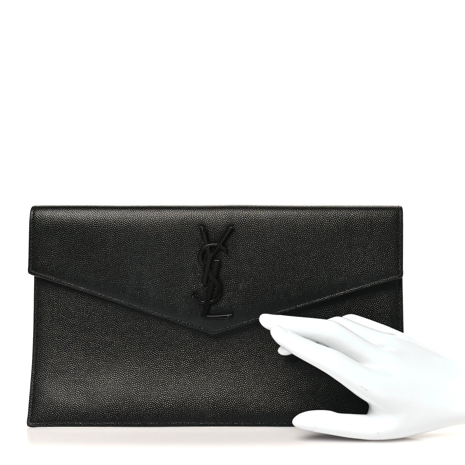 Saint Laurent Grain De Poudre Uptown Pouch Black 2 of 8