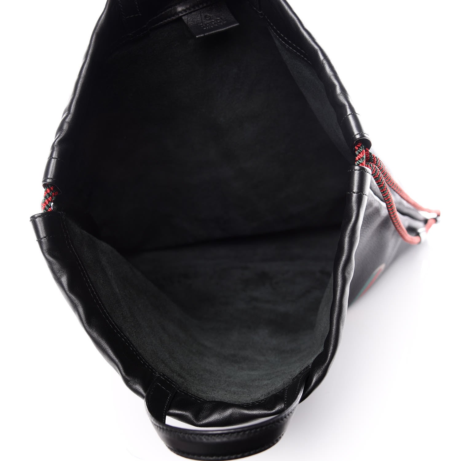 Gucci Calfskin Logo Drawstring Backpack Black 5 of 9