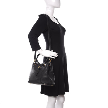 Prada Vitello Daino Tote Black 2 of 10