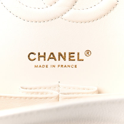 Chanel Caviar Quilted Medium Double Flap White 6 of 10
