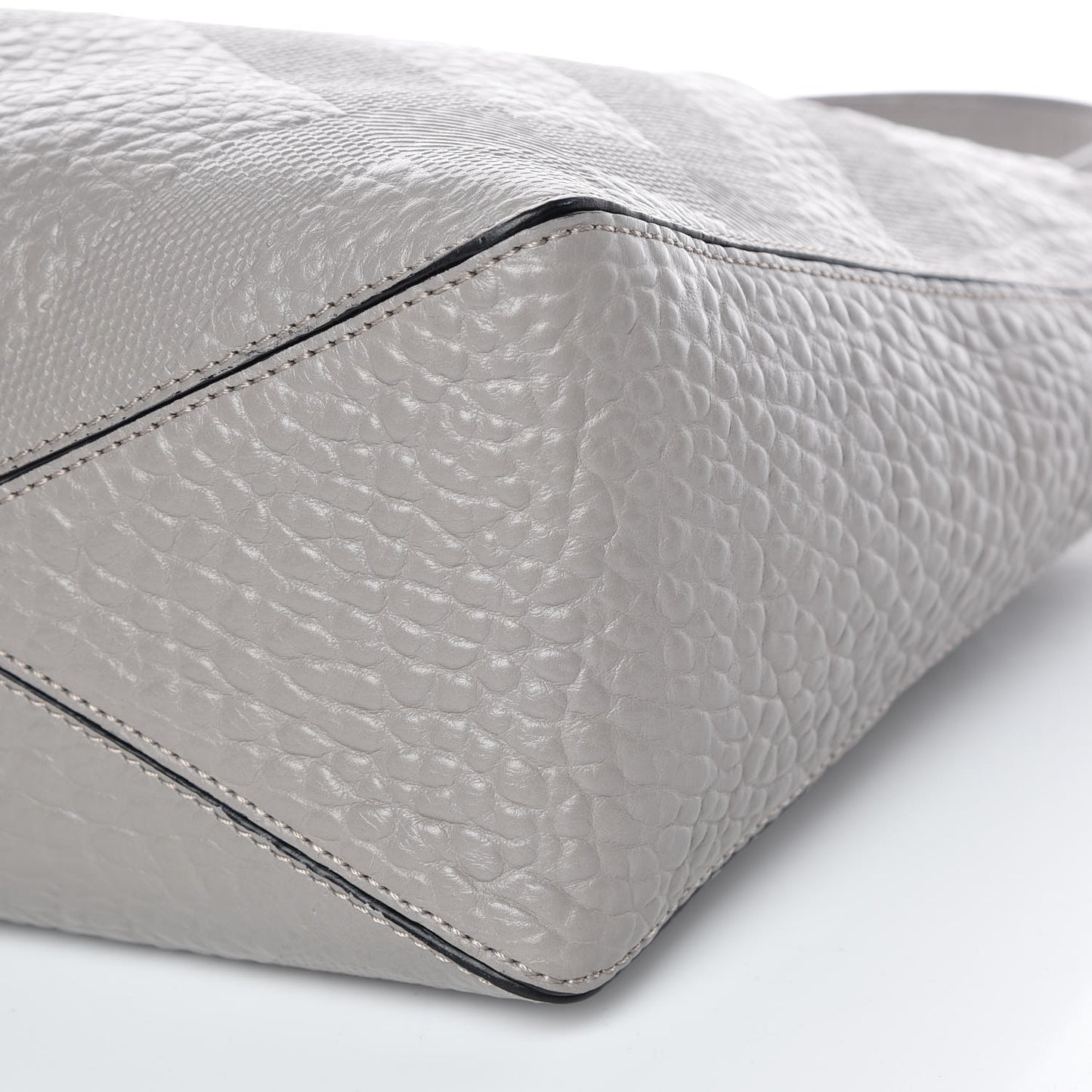 Heritage Grain Check Embossed Medium Dewsbury Tote Pale Grey