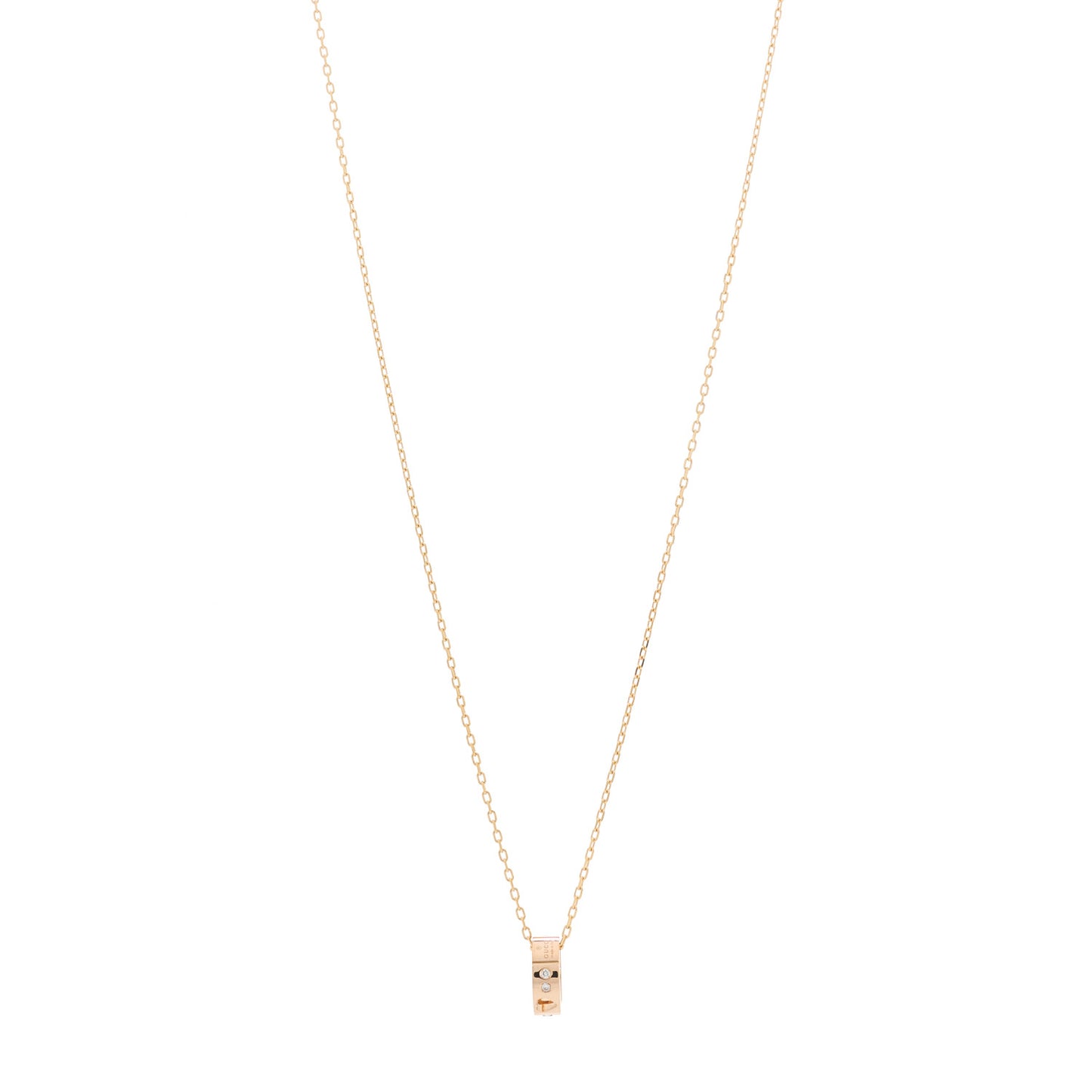 18K Rose Gold Diamond Icon Amore Pendant Necklace