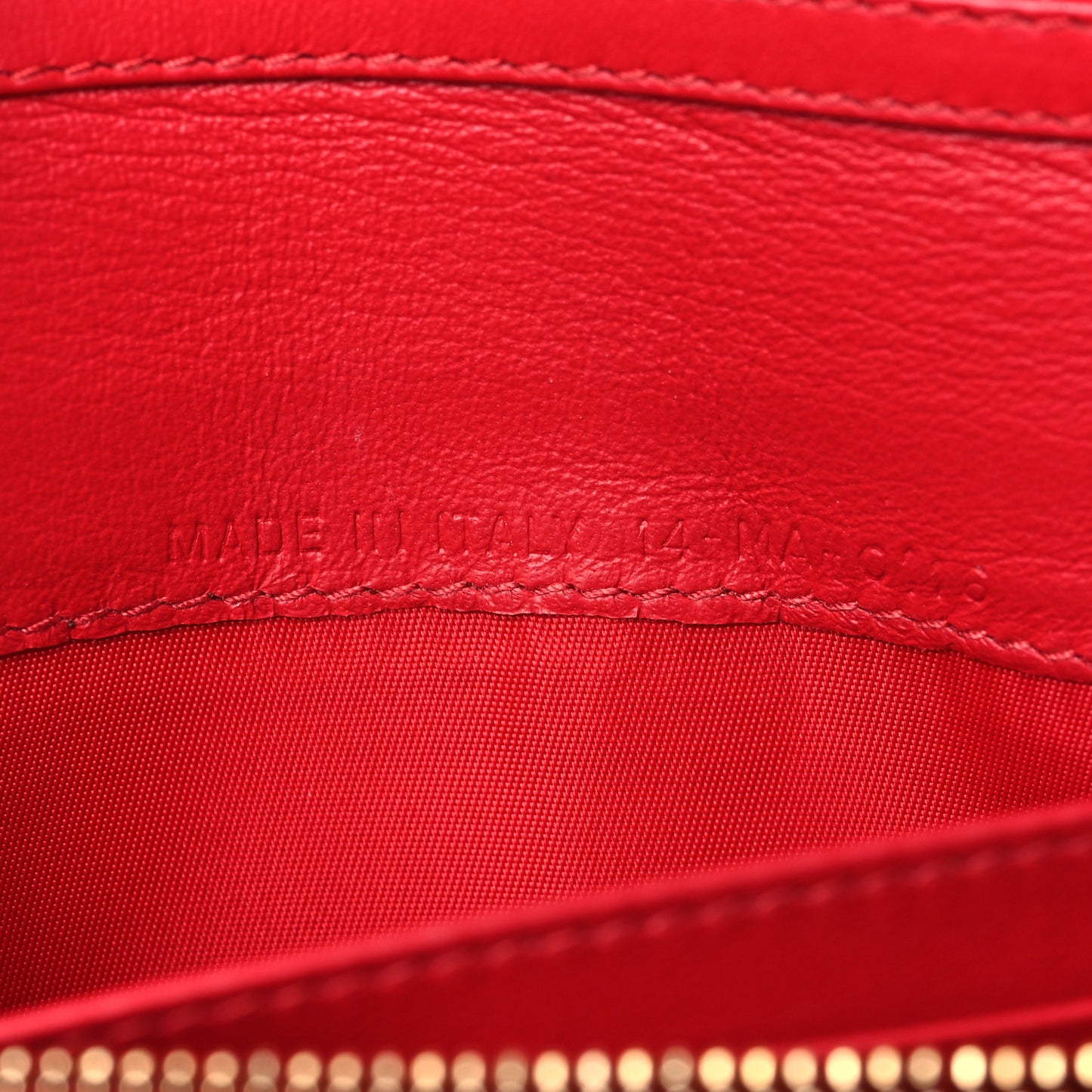 Patent Cannage Miss Dior Chain Wallet Red