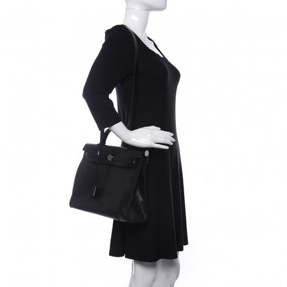 Hermes Toile H Berline Vache Hunter Herbag Zip PM 31 Black Ecru 2 of 13