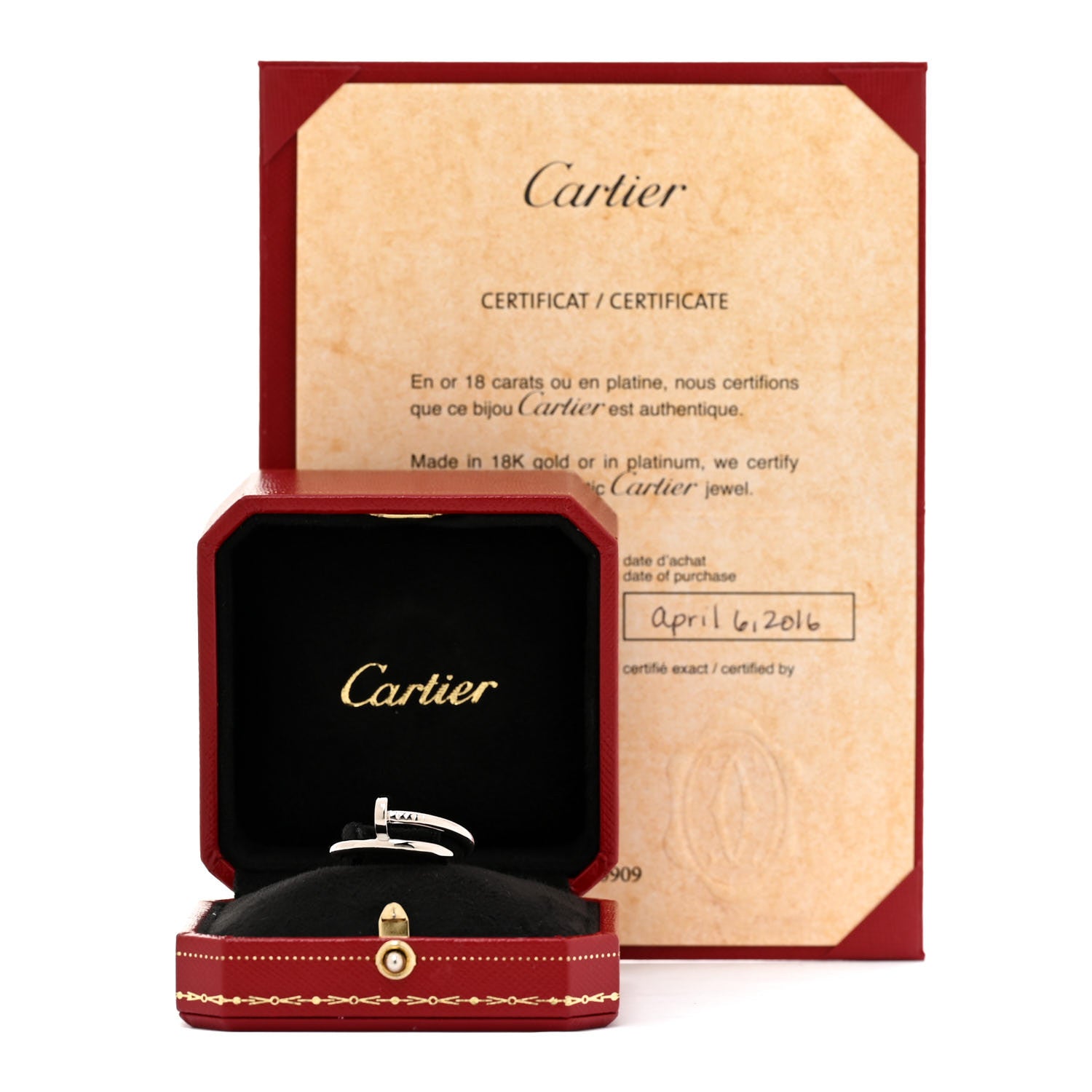 Cartier 18K White Gold Juste Un Clou Ring 62 10 6 of 6
