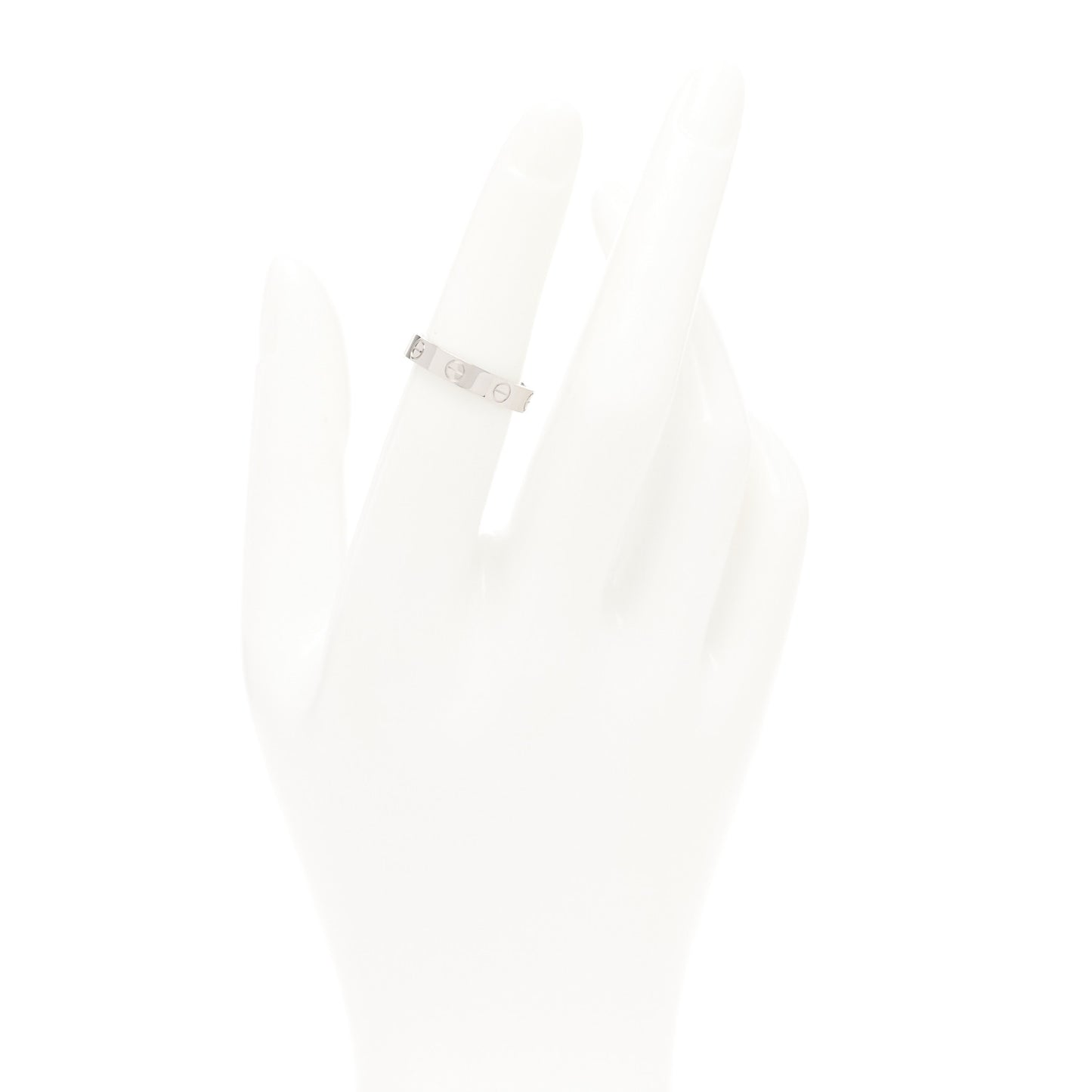 18K White Gold 3.5mm LOVE Wedding Band Ring 50 5.25