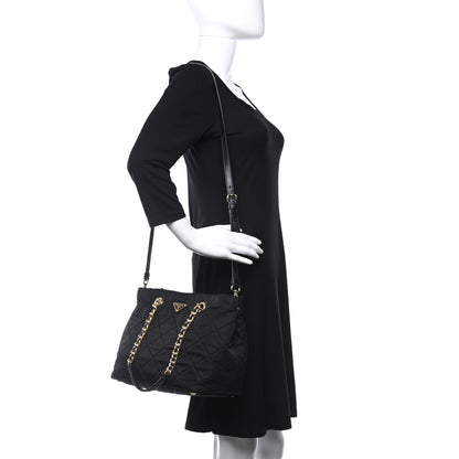 Prada Nylon Tessuto Impuntu Quilted Shoulder Bag Black 2 of 14